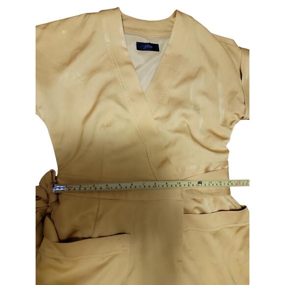 J.Crew Yellow Short Sleeves Tie Waist Dress Style 56919 - Picture 2 of 8